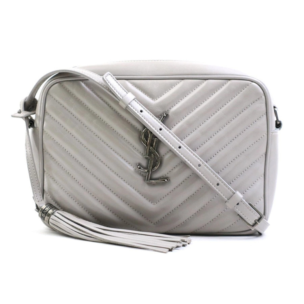 Saint Laurent Crossbody Bag Lou Leather Silver
